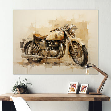 Minimalism Motorcycle - Motorcycle Canvas Wall Art